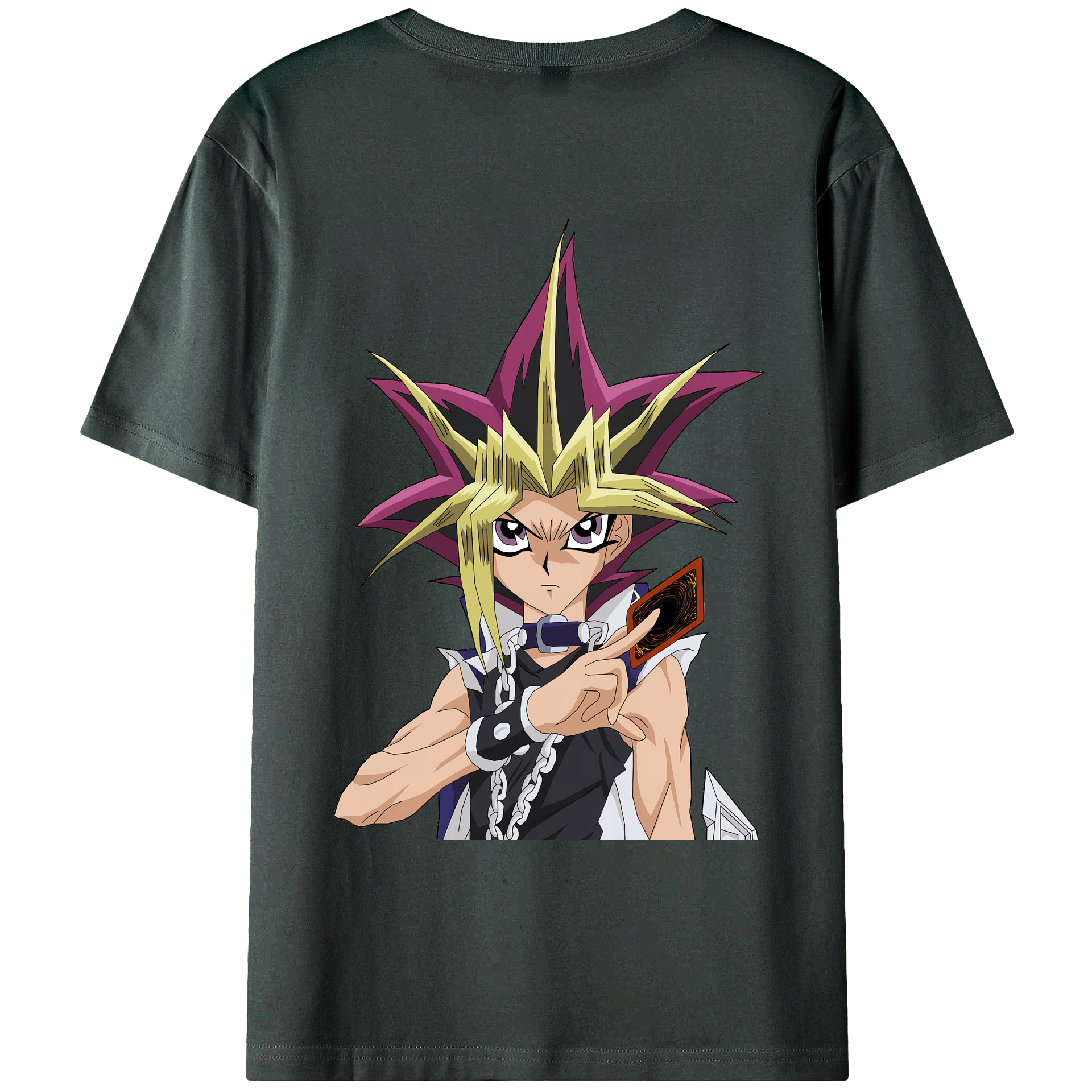 （画像用） 遊☆戯☆王 Yu-Gi-Oh! 綿100％ メンズ半袖Tシャツ（バックプリント） 通気性
